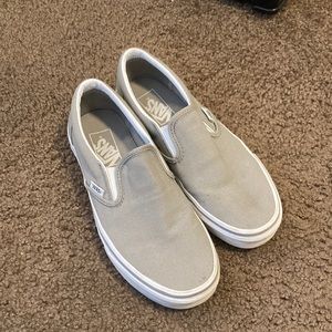 Gray and white vans, worn once.